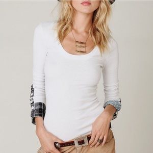 NWT Free People Flannel Cuff Long Sleeve